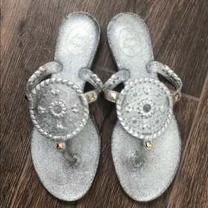 Jack Rogers Silver Jelly Sandal Size 8